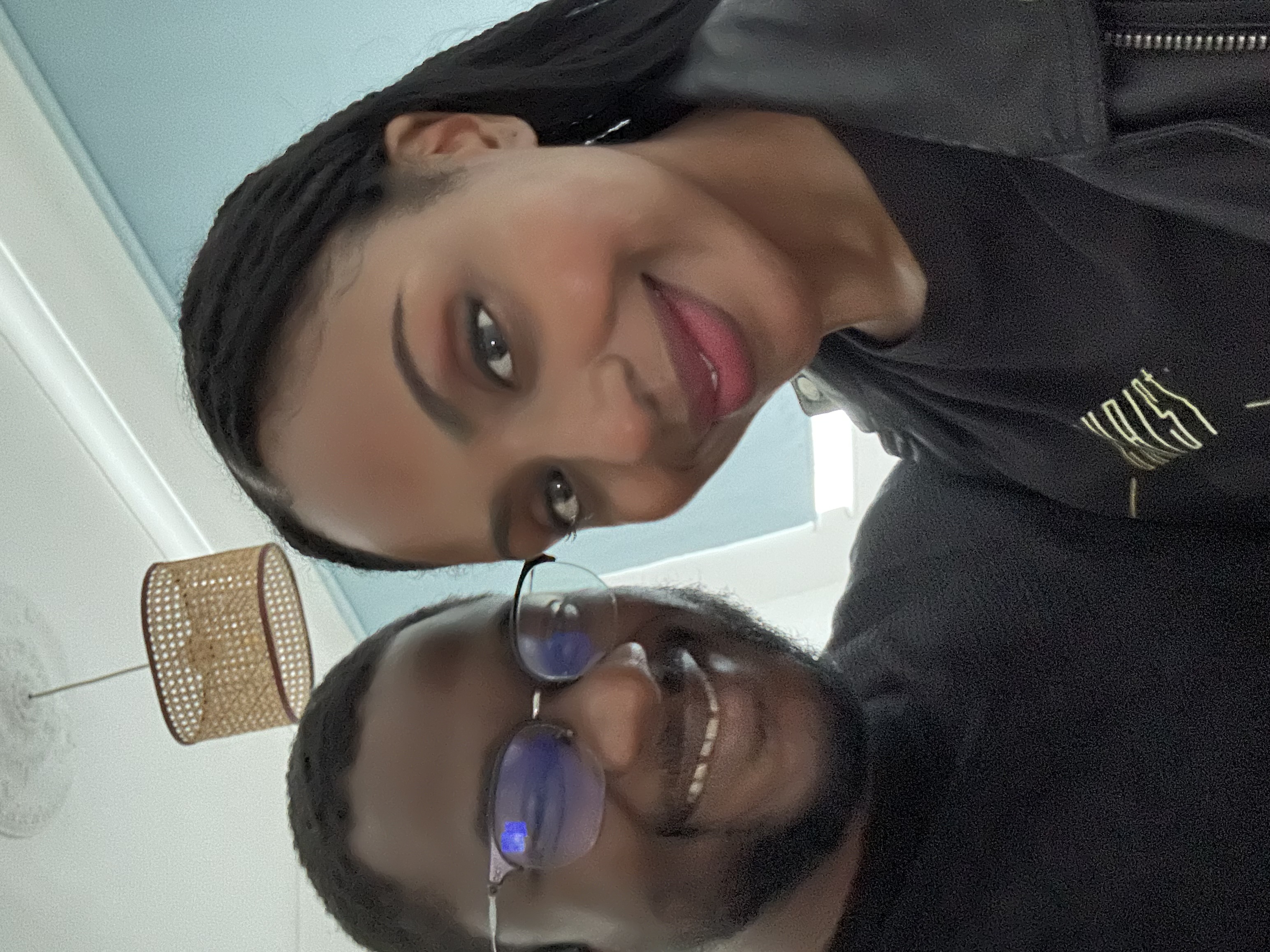 Abiola and Oluwatosin romantic engagement portrait - intimate couple moment showcasing their love story in London