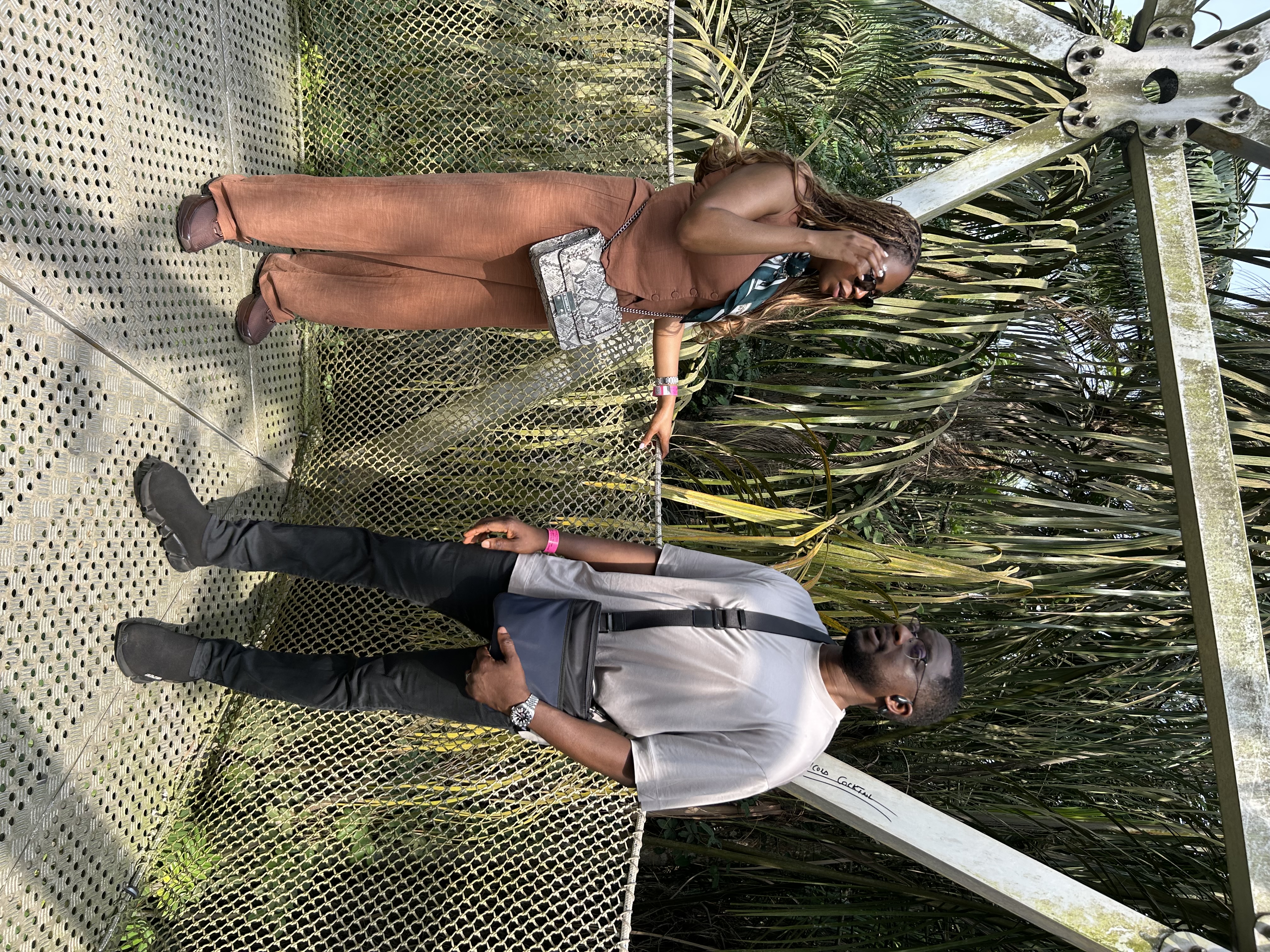 Abiola and Oluwatosin portrait - dressed elegantly for their London engagement session